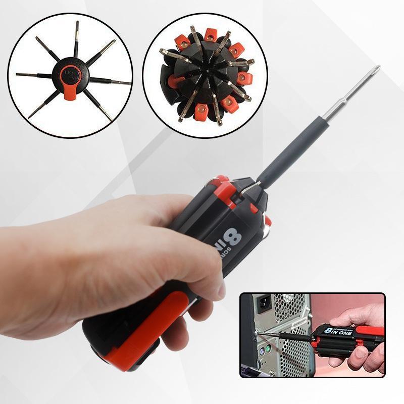 8-in-1-Multi-Tool-Schraubendreher mit LED
